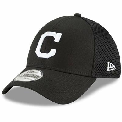 Rare Exclusive Cleveland Indians Black White New Era 39Thirty Flex