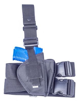 Ruger LC9 with Crimson Trace | Nylon Tactical Drop Leg Holster with Mag Pouch