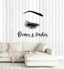 Vinyl Wall Decal Brows Lashes Beauty Salon Female Eye Woman Stickers (ig5610) 