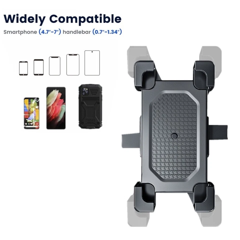 Motorcycle Bicycle Bike Handlebar Phone Mount Holder Bracket for iPhone Samsung - Image 2 of 4