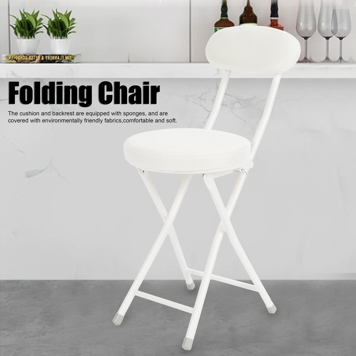 Folding high stool with back deals