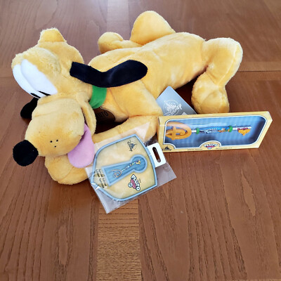 Disney 90th Anniversary Pluto Key And Key Pin + Pluto Plush Medium 16'' NWT