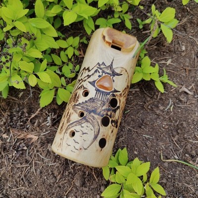 EXCLUSIVE Hand made ocarina made of elm, minor pentatonic scale from C4 (432hz)