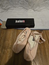New Balera Ballet Pink Slippers - Leather Sole Girls Dance Shoes Size 7.5