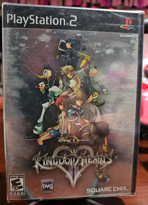 Kingdom Hearts II (PlayStation 2, 2006) PS2 Black Label Foil Cover