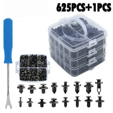 625PCS Trim Panel Clip Bumper Fender Push Pin Engine Rivet Black Car Accessories