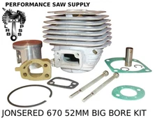 CYLINDER KIT FITS JONSERED 670 670 CHAMP 670 SUPER 52MM BIG BORE KIT, MORE POWER