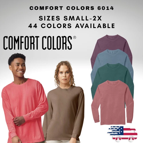 100% Cotton Comfort Colors Long Sleeve Shirt Style 6014 Small-2X Large - product listing photo
