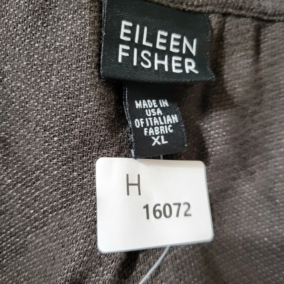 Eileen Fisher Women Cardigan XL Brown Linen Viscose Lagenlook Open Front - Image 2 of 4