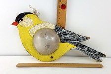 Heavy Wood Bird Feeder Gold Finch Folk  Garden Art - PREOWNED  READ
