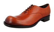 PRADA RUNWAY Leather Oxford Dress Shoes Bulky Toe Cognac - NEW -  US 10 EU 43