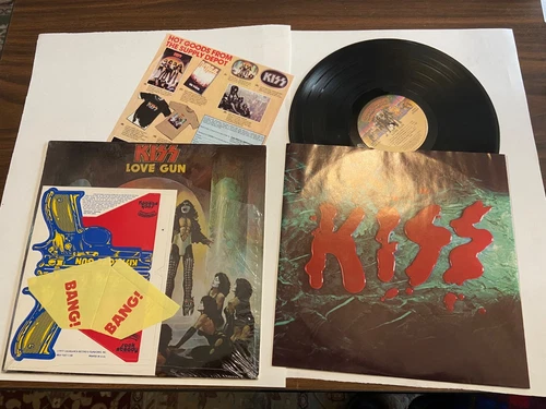 KISS LOVE GUN LP ORIG 1ST PRESS 1977 COMPLETE UNCUT INSERTS SHRINK NBLP 7057 Exc