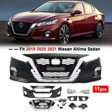 Front Bumper Cover Grille Assembly for 2019-2022 Nissan Altima w/ Fog Lights