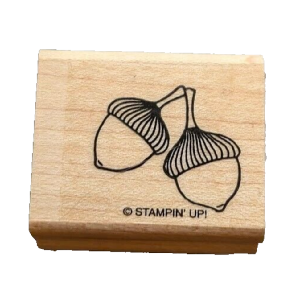 Stampin' Up! Acorns Nuts Pair Fall Harvest Rubber Stamp Wood #G13 | eBay