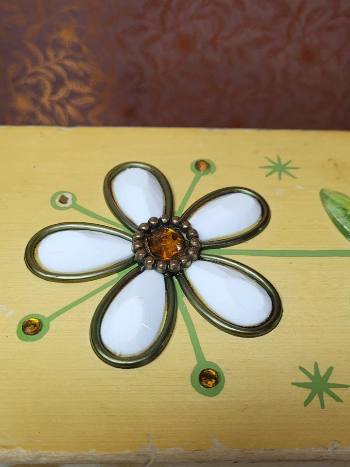 Enid Collins Original Box Bag By Collins Of Texas Yellow Les Fleurs Bee Vtg - Image 2 of 4