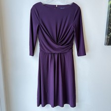 Tommy Hilfiger Twist Front Fit Flare Dress Size 4 Purple Classic Jersey