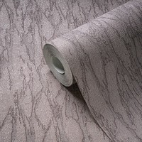 Vliestapete In Putzoptik Mit Akzenten Und Abstraktem Muster – Grau, Beige, Silbe