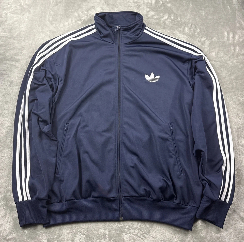 Adidas Originals Trefoil Firebird Track Jacket Men 3XL Navy Blue 3 Stripe - Image 2 of 4