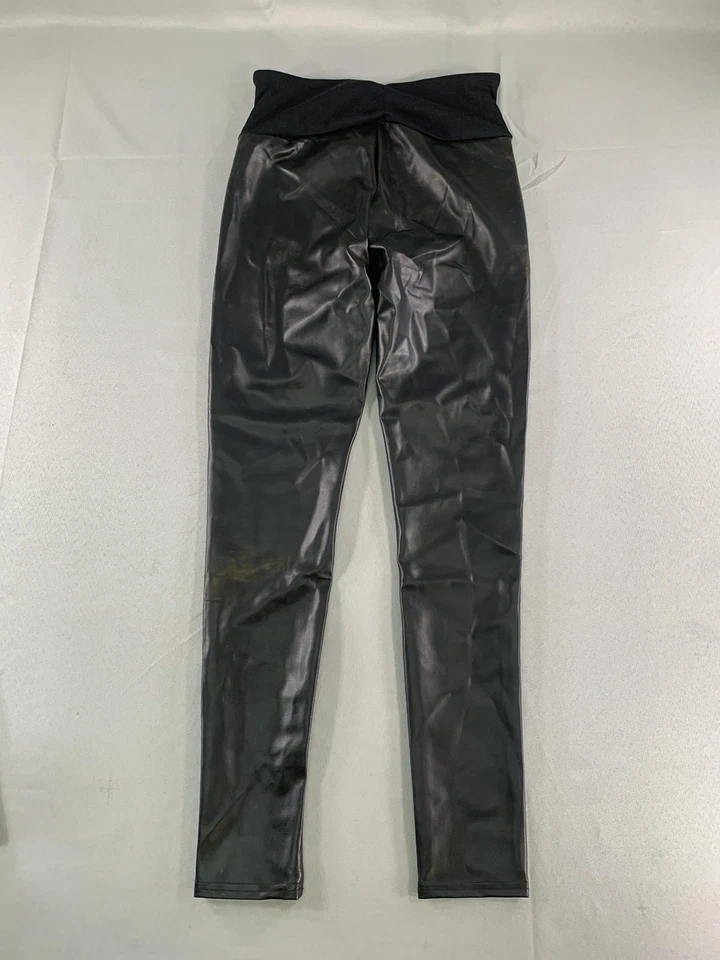 Spanx Red Hot Leggings Womens Medium Black Faux Leather High Rise Shaping 2300R - Image 3 of 4