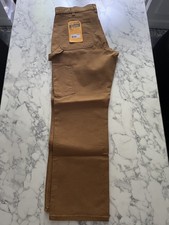 NWT CARHARTT MENS DUCK CANVAS UTILITY WORK DENIM JEANS PANTS FLEX RELAXED 34X30