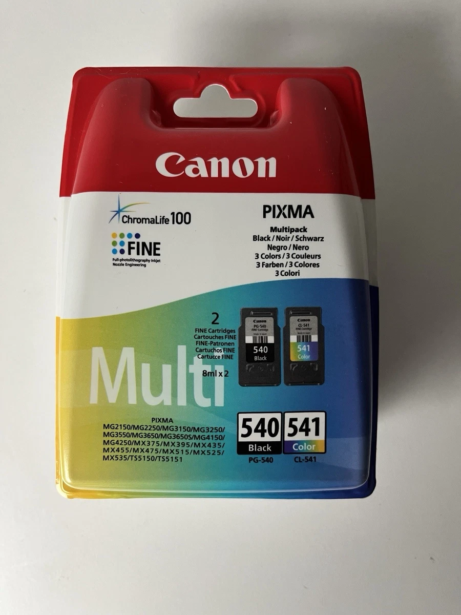 Pack Noir et Couleur PG-540 / CL-541 pour imprimante Jet d'encre Canon
