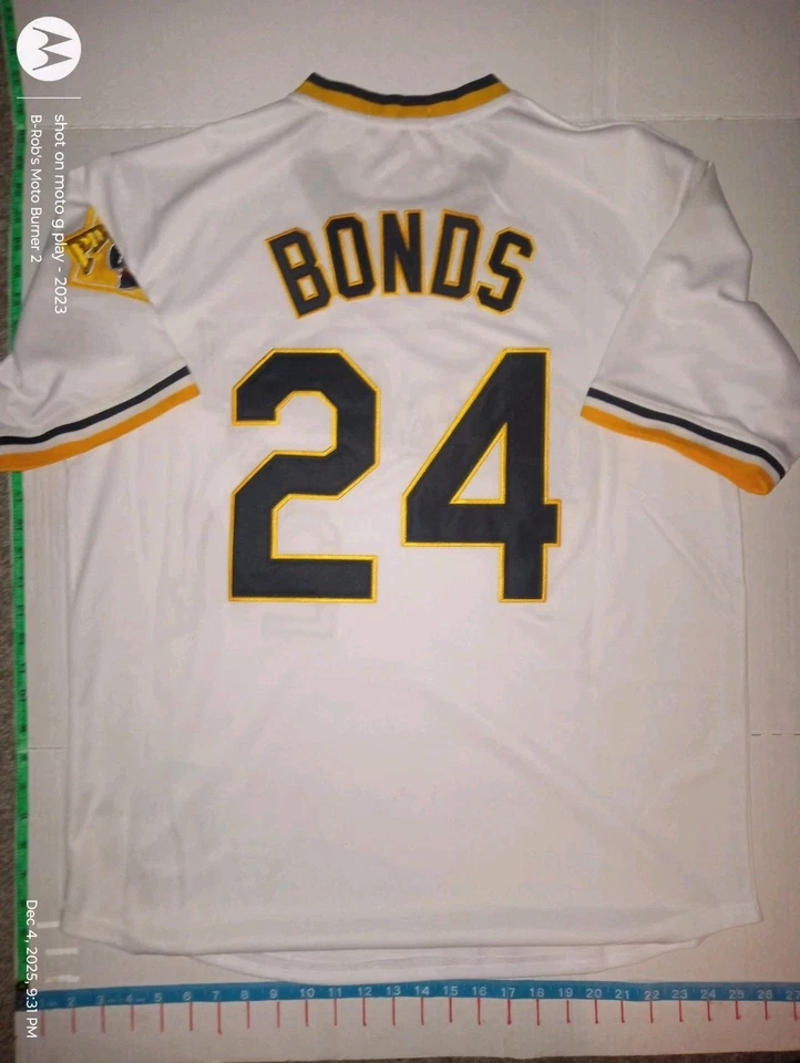 Camiseta deportiva de los Piratas de Barry Bonds para hombre mediana nueva sin etiquetas 1988 blanca Mitchell &Ness Foto 2 de 3