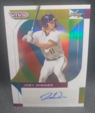 2022 Leaf Vivid Joey Wiemer White Refractor Auto Autograph /25 RC ROOKIE