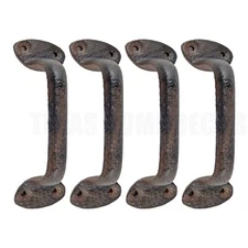 4 Cast Iron Door Handles Rustic Antique Style Barn Gate Shed Door Cabinet Pull