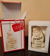 Lenox Holiday Cheer 3 Piece Ornament Set Snowman-Santa-Angel Individually Boxed