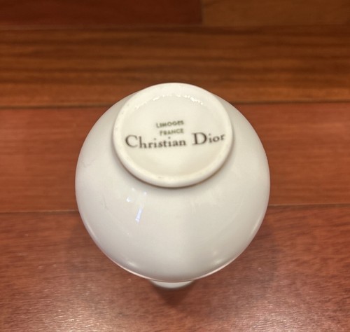 Christian Dior Limoges France Blanc Soliflore Vintage Porcelaine 1980 EUC HTF 5” - Photo 6/13