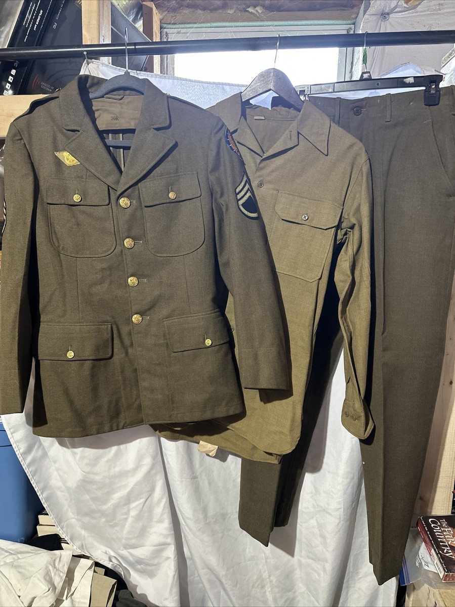 VTG WW2 US Army Air Corps 20th AFF SSG Uniform Jacket, Pants