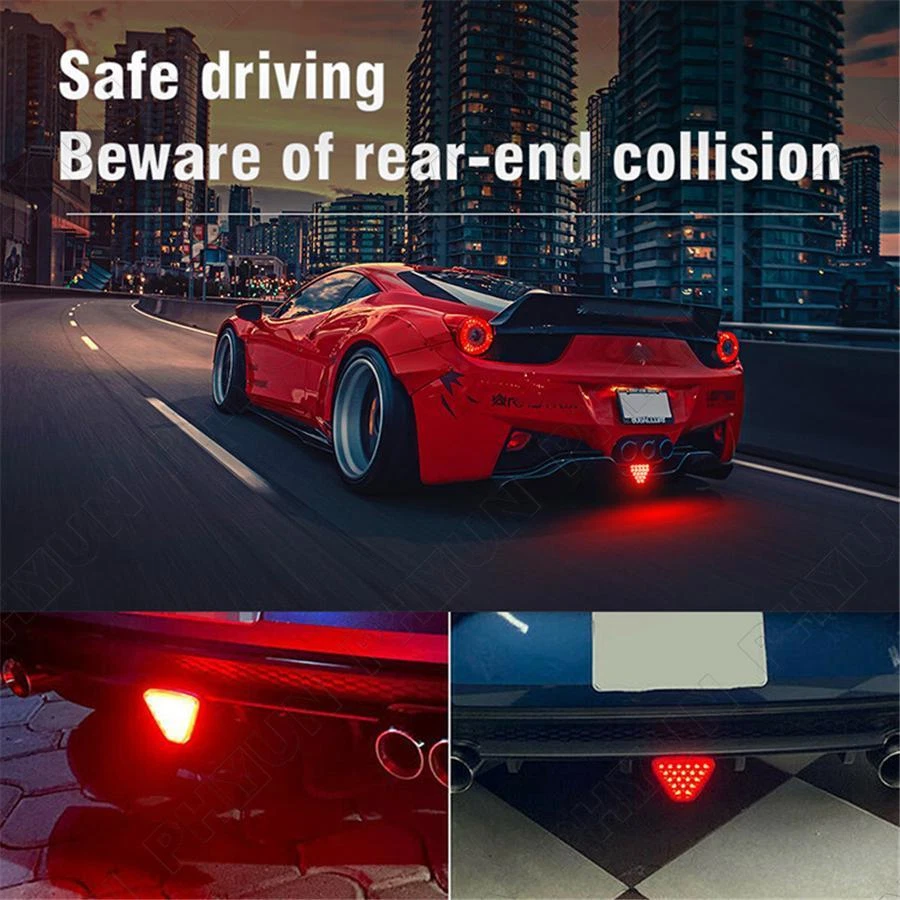 Car Style Rear Bumper Flicker 3rd Brake Light Pilot Warning Stop Safety Lamp — 第 4/4 张图片