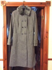 Womens Dorothy Perkins Coat With Faux Fur Collar Uk 12 Bnwt