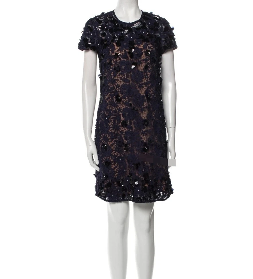 Abito Michael Kors tubino in pizzo con applicazione paillettes size EU S