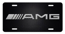 Mercedes-Benz AMG Metal Vanity Aluminum License Plate Tag New Silver Black