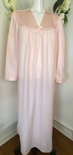 Vtg Vanity Fair Soft Pink Long Nightgown Size Large 83 Dacron Polyester Sleeves