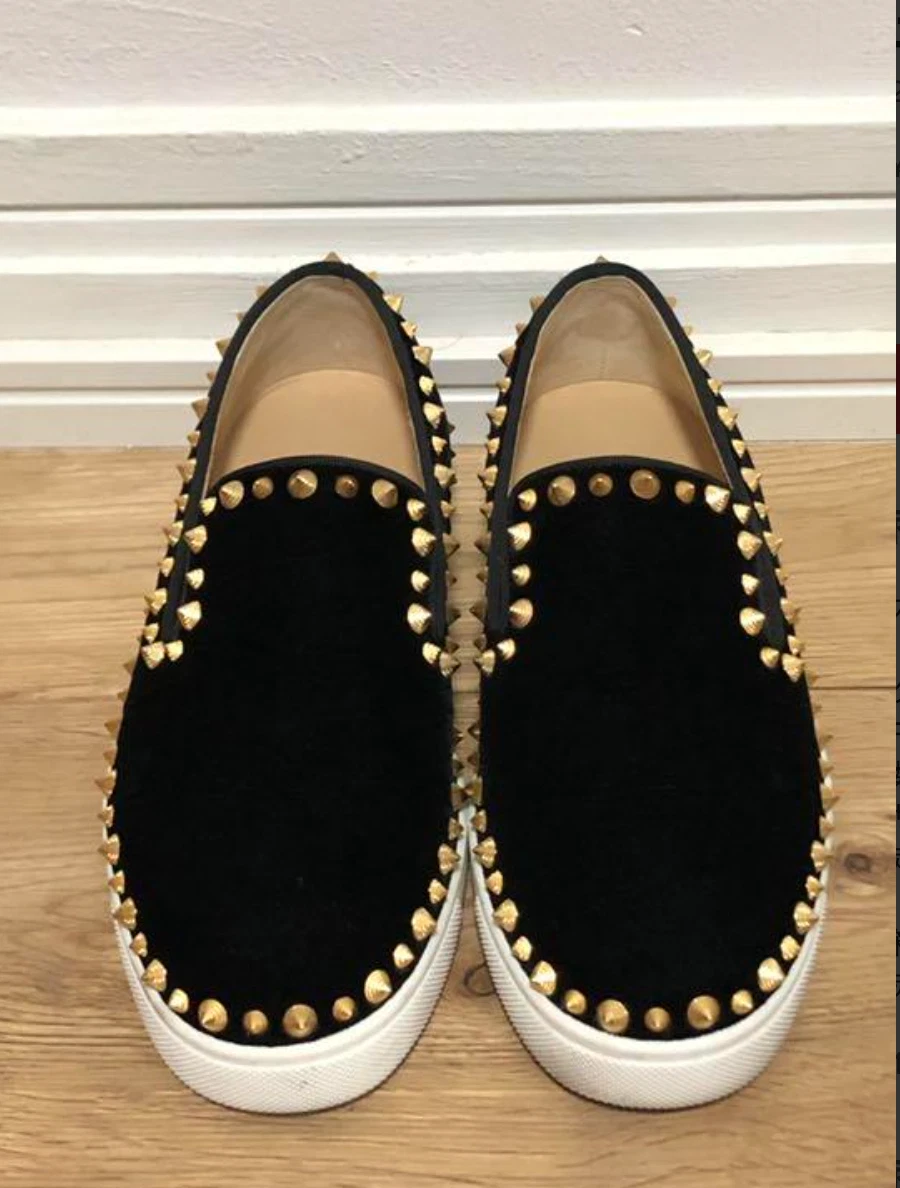 Christian louboutin pik boat flat veau velours sale