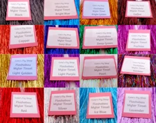 Flashabou / Mylar Tinsel - 16 colors - 12" / 30 cm - Fly Tying Wing Material