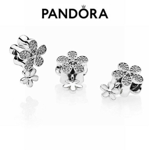 New 100% Genuine Authentic Pandora Dangling Daisy Flower Pavé Charm ~792098CZ - Picture 2 of 5