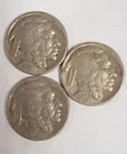 13435374203 TRIO OF U.S. BUFFALO NICKELS 1935-1937 5c COINS G-VF 89+ Years Old!!