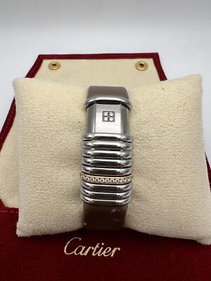 Cartier Declaration WT000830 18K Rose & Titanium Leather Quartz