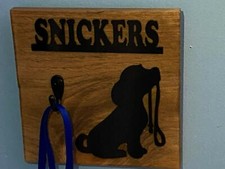 Personalized Wooden Dog Walks Leash Hangers Custom Holder Pet Hook Name Sign