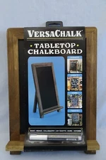 NEW Wooden Chalkboard Sign Easel Back Tabletop Chalk Board Brown Wood w Marker