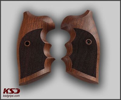Poignées KSD En Noyer Pour Smith & Wesson 357 Magnum Round Butt - Diamant - Neuves