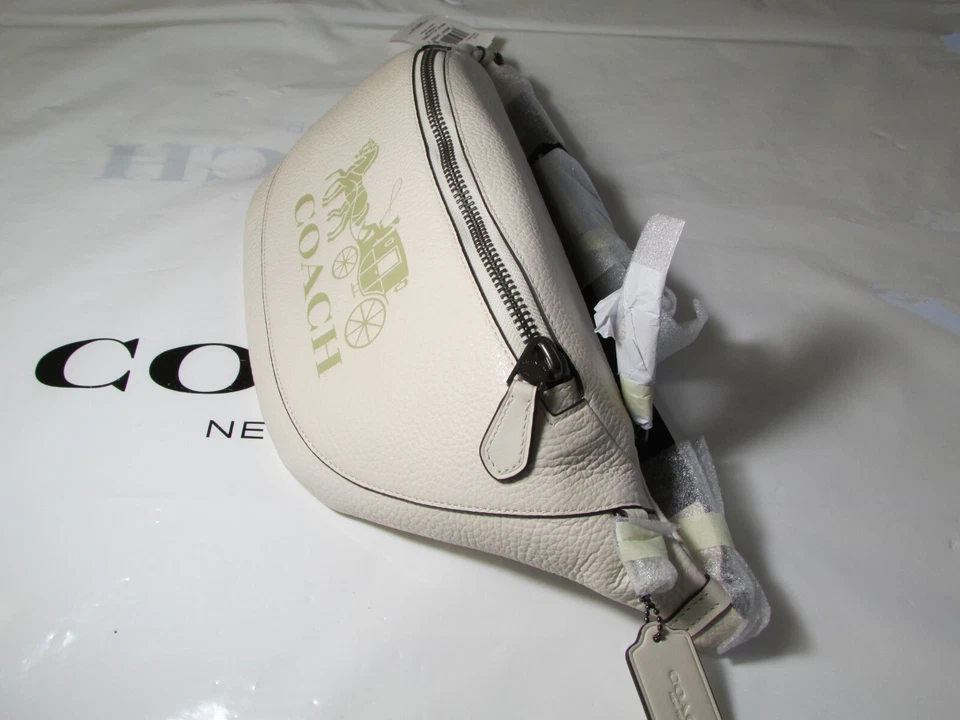 NWT Coach Pebble Leather Warren Belt Bag With Horse And Carriage C4137 Chalk - Image 4 of 4