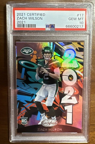 2021 Panini Certified Zach Wilson Graffiti 2021 SSP Rookie RC #17 PSA 10 Jets