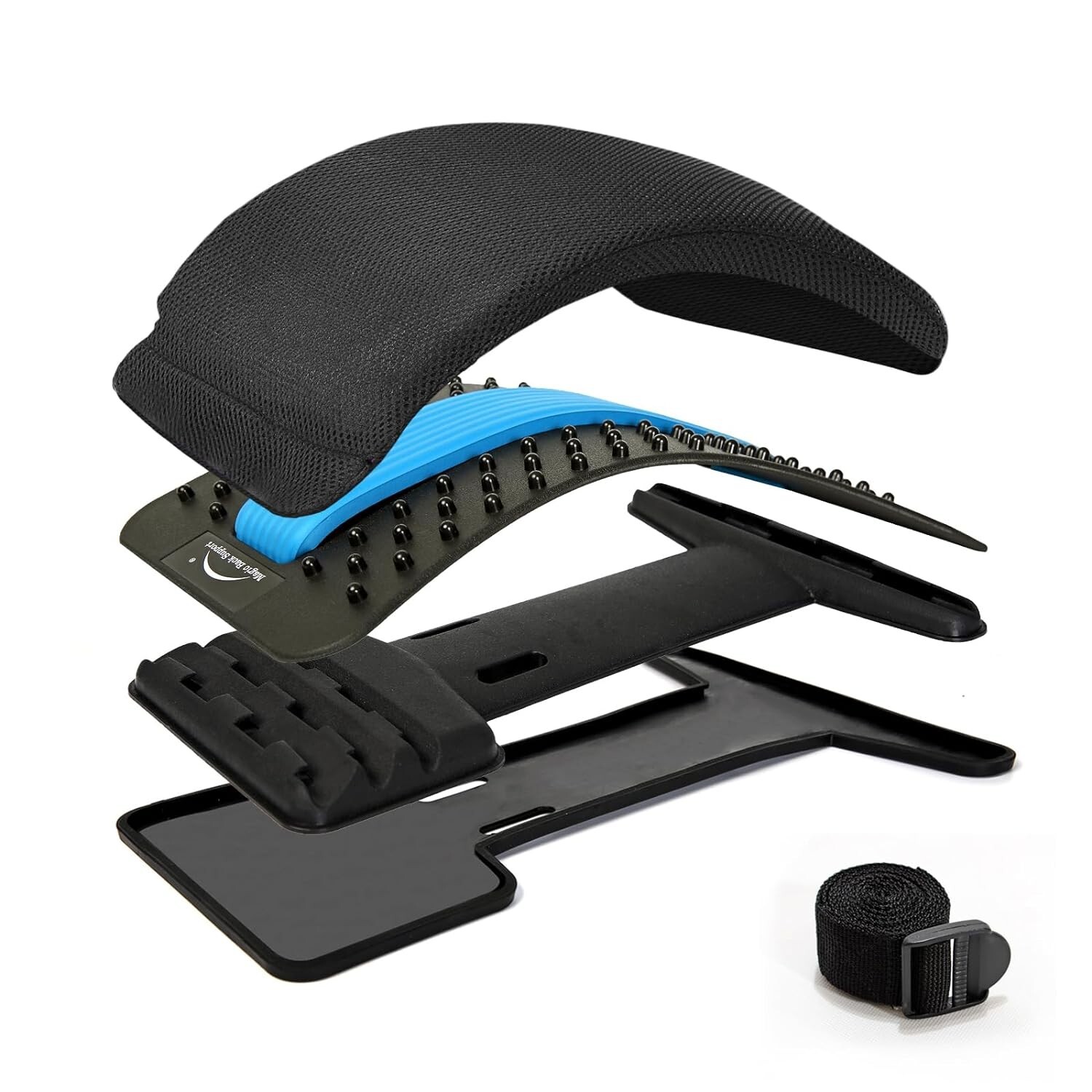 Back Massager Lumbar Support Stretcher Magnetic Therapy Back Pain Relief. Blue