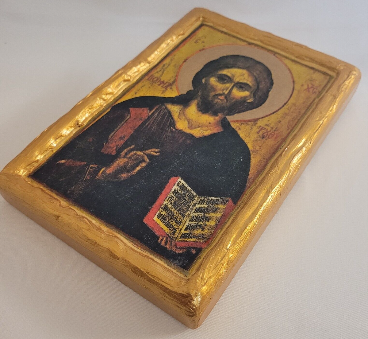 Jesus Christ Byzantine Macedonia Greek Orthodox Icon Art on Wood