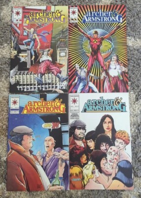 Run Of 4 1993 Valiant Archer & Armstrong Comics #10-13 Bagged And Boarded VF/NM