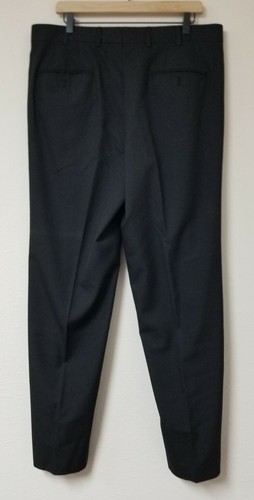 Andrew Fezza FEZ Flat Front Dress Pants Slacks - Black - 38" x 32" - Picture 6 of 10